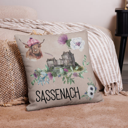 Sassenach Pillow, Outlander Inspired Home Decor, Scottish Gift, Scotland Pillow