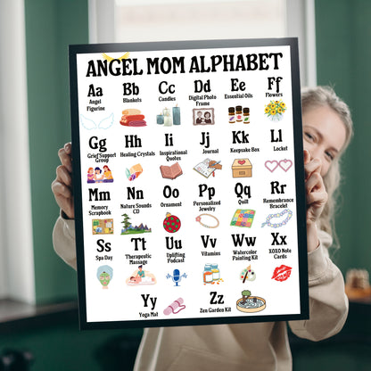 Angel Mom Alphabet Poster,  Bereaved Mom Gift, Grieving Mom Gift, Sympathy Gift