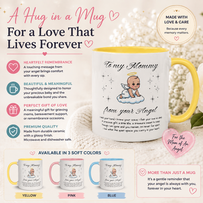 Mom Of An Angel Infant Loss Memorial Mug with Color Inside