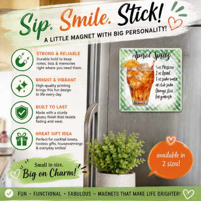 Aperol Spritz Cocktail Recipe Magnet