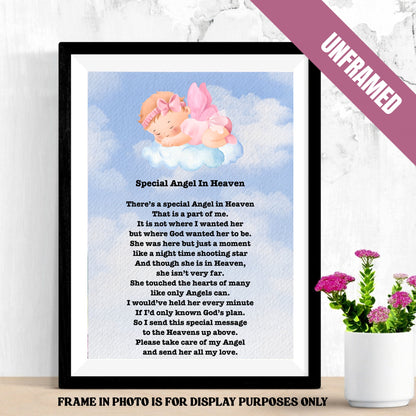 Angel Girl Baby Loss Poem Poster