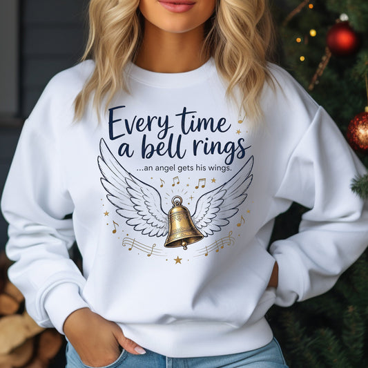 Every Time A Bell Rings Angel Wings Christmas Unisex Sweatshirt
