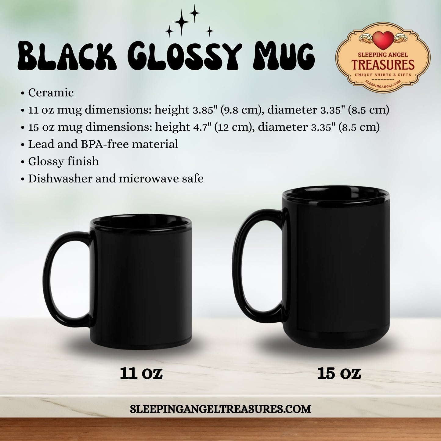 Italia Black Glossy Mug
