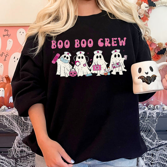 Boo Boo Crew Caregiver Halloween Unisex Sweatshirt