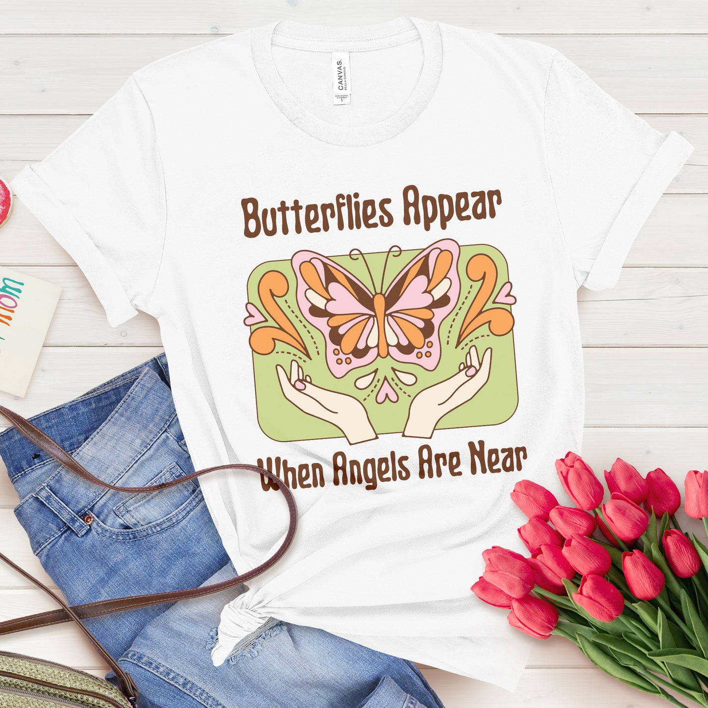 Butterflies Appear When Angels Are Near Shirt, Condolence Gift, Moms Memorial Shirt, Bereavement Gift, Remembrance Gift, Angel Mama T-Shirt