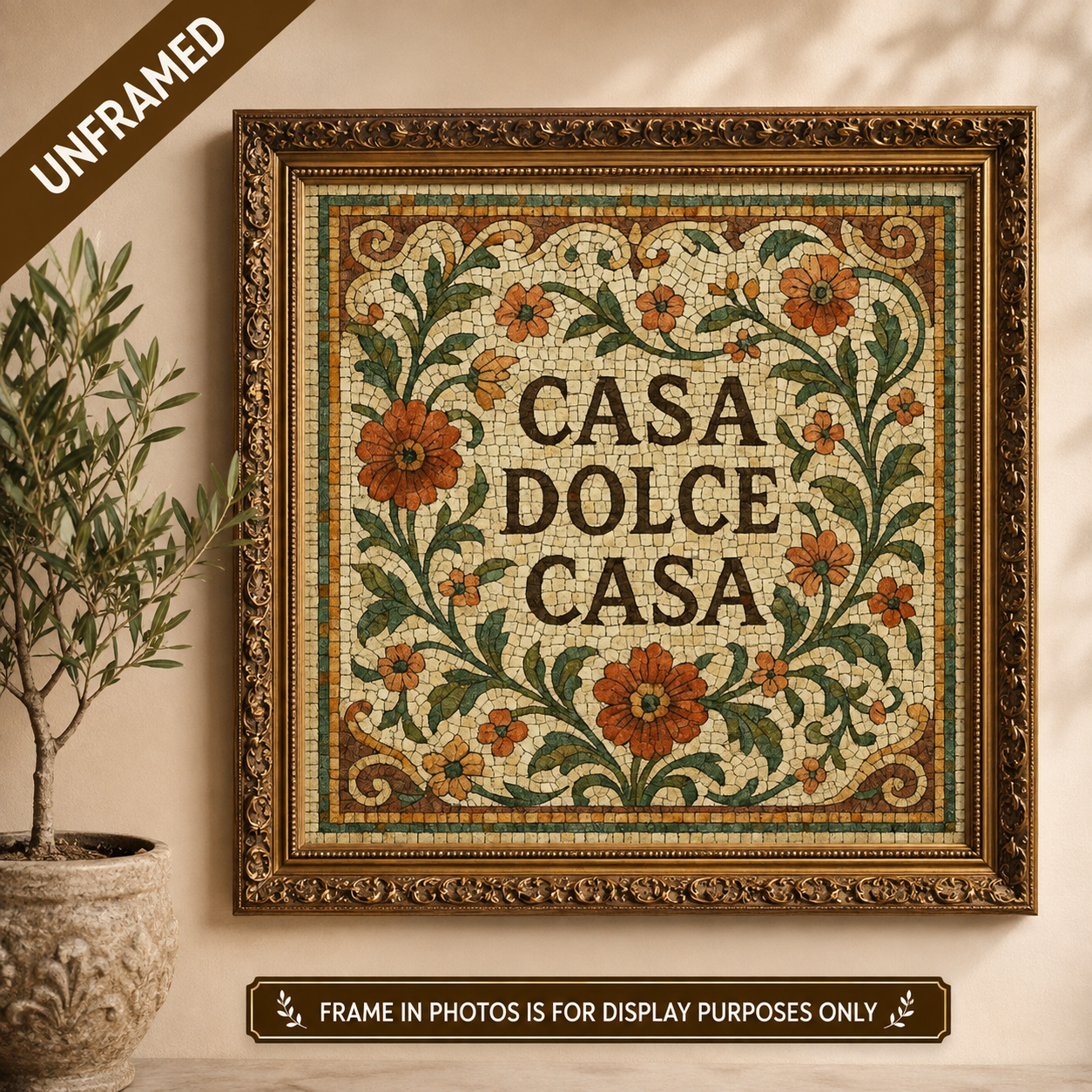 Casa Dolce Casa Mosaic Floral Poster (Unframed)