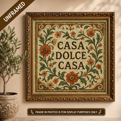 Casa Dolce Casa Mosaic Floral Poster (Unframed)