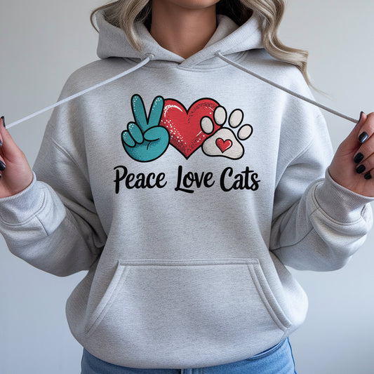 Peace Love Cats Unisex Hoodie