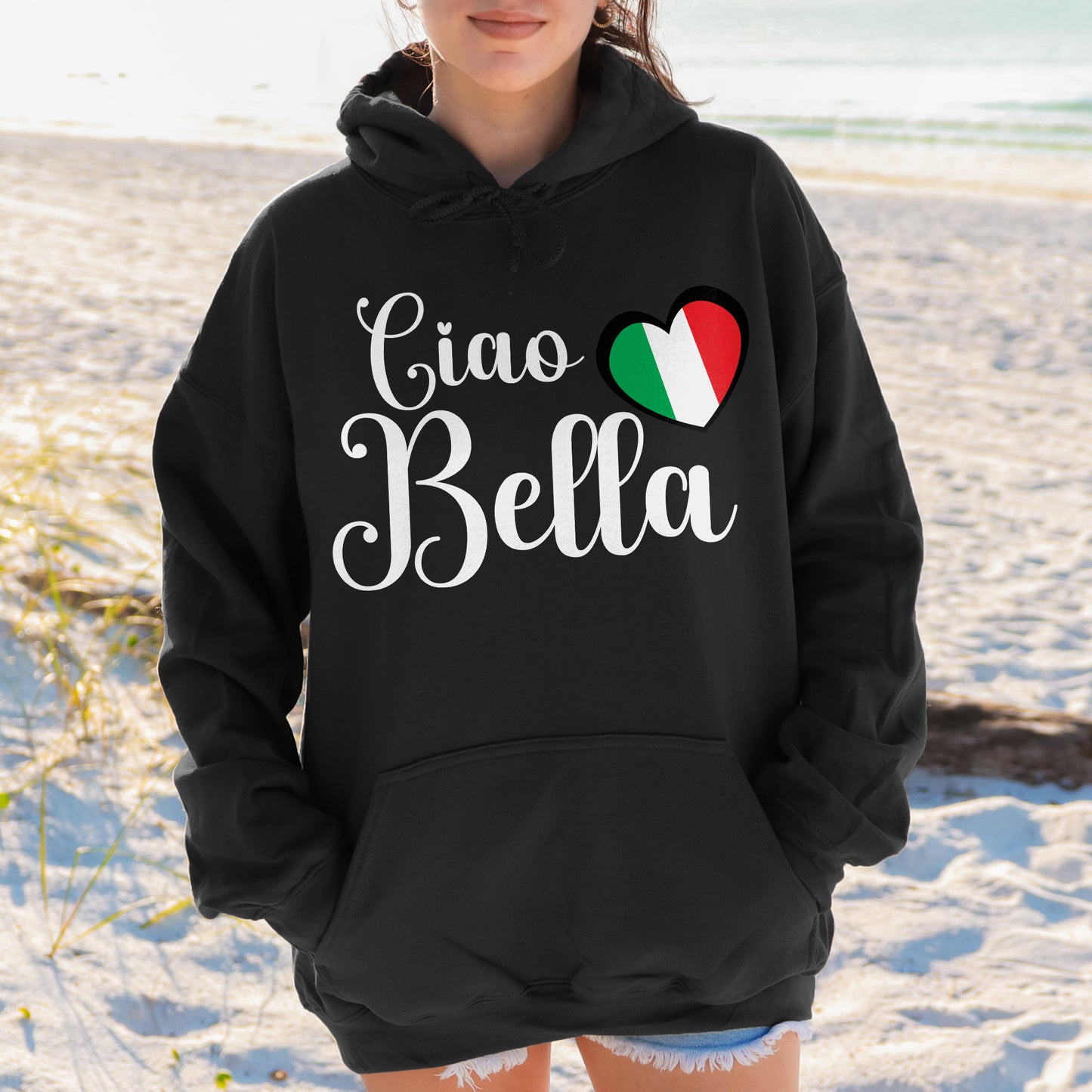 Ciao Bella Italy Flag Heart Unisex Hoodie