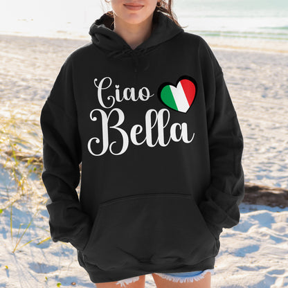 Ciao Bella Italy Flag Heart Unisex Hoodie