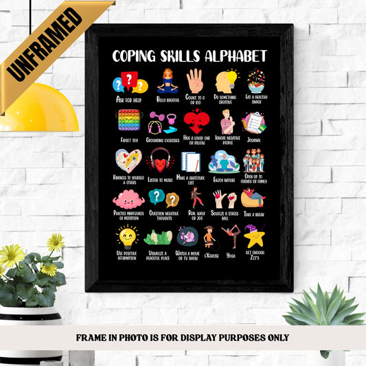 Coping Skills Alphabet Poster (UNFRAMED)