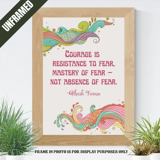 Mark Twain Courage Quote Poster UNFRAMED