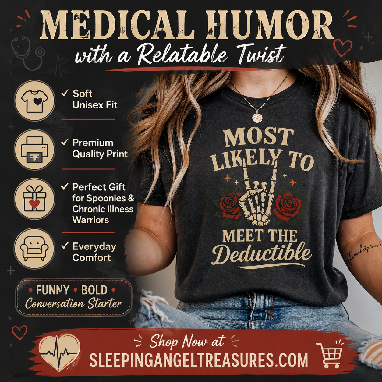Most Likely to Meet the Deductible Chronic Illness Humor Unisex t-shirt