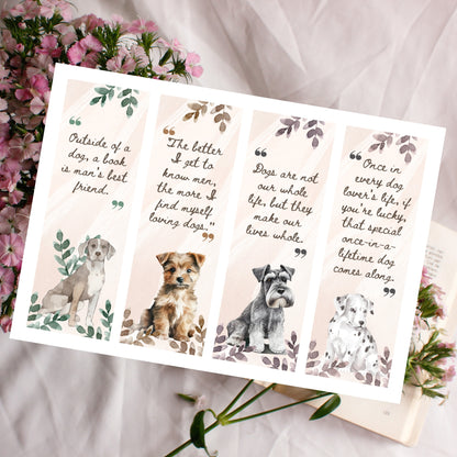 Printable Cute Dog Quotes Bookmarks- DIGITAL DOWNLOAD