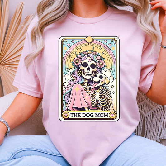 Comfort Colors Pastel Goth Tarot Card Dog Mom T-Shirt
