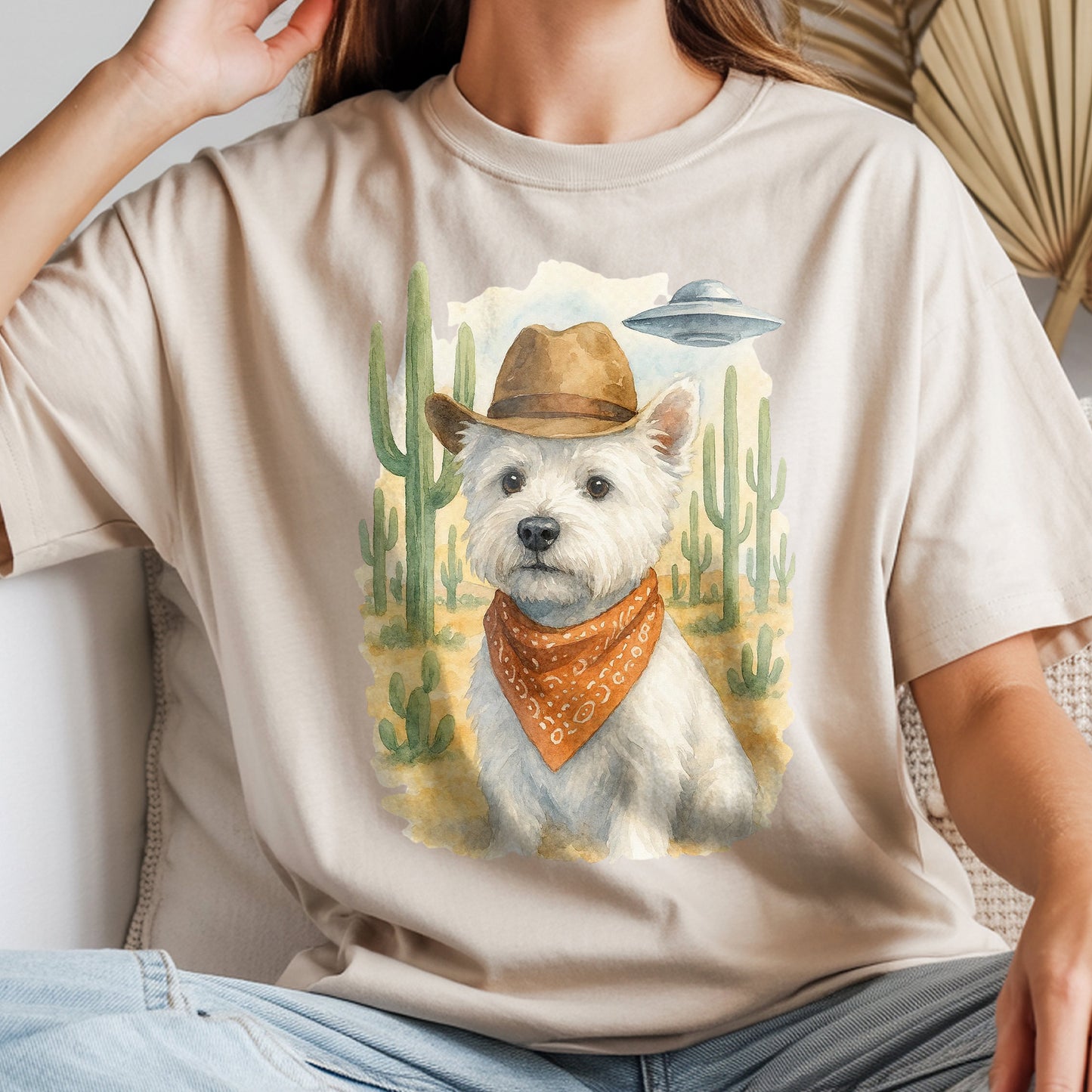 Western UFO Dog T-Shirt