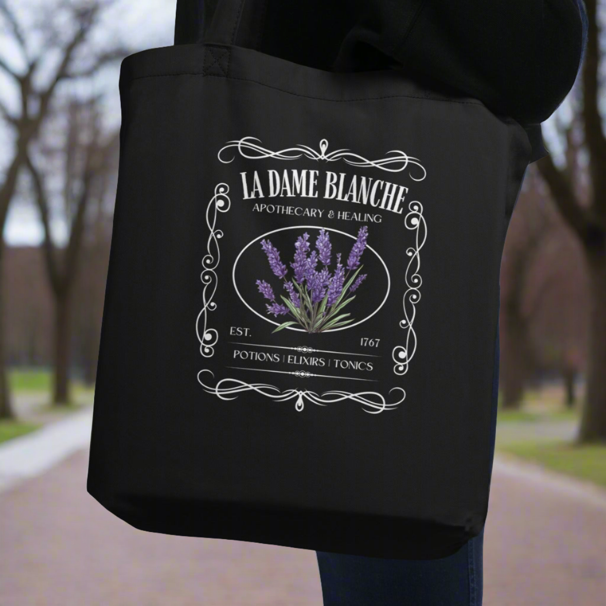 La Dame Blanche Tote Bag, Outlander Gift, Sassenach Outlander, Fraser's Ridge, Outlander Tote Bag