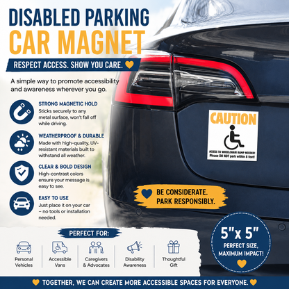 Disabled Parking Car Magnet 5' x  5'