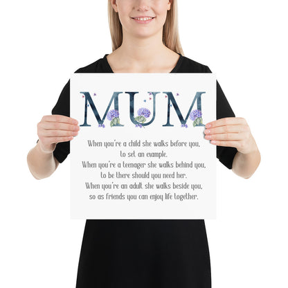 Mum Poem Wall Art | Mother's Day Gift | Gift For Mom | Poem For Mum