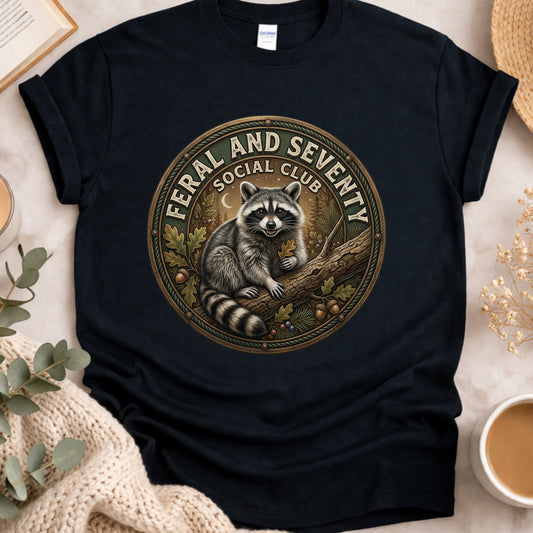 Feral and Sevnety Raccoon Social Club T-Shirt