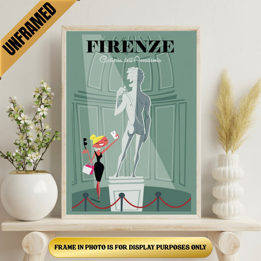 Vintage Firenze Florence Italy Souvenir Poster (UNFRAMED)