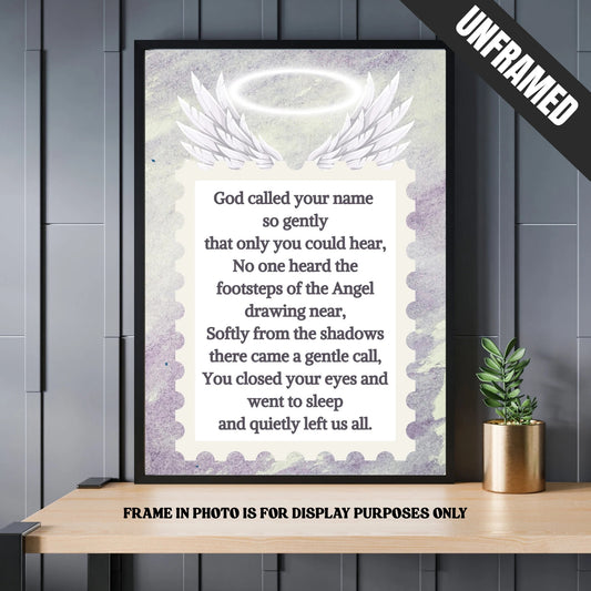 God Called Your Name Memorial Poster *UNFRAMED*