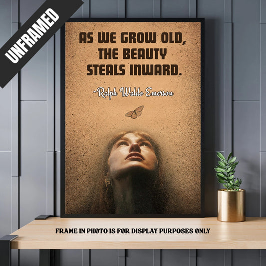 Emerson “Beauty Steals Inward” Quote Poster