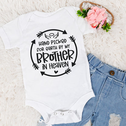 Rainbow Baby Onesie, Big Brother in Heaven Baby Gift, Sent from Heaven, Handpicked from Heaven, Baby Shower Gift