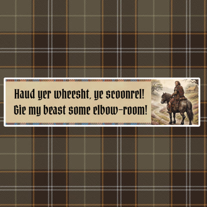 Funny Scottish Highlander Bubble-free Bumper Sticker (15″×3.75″)
