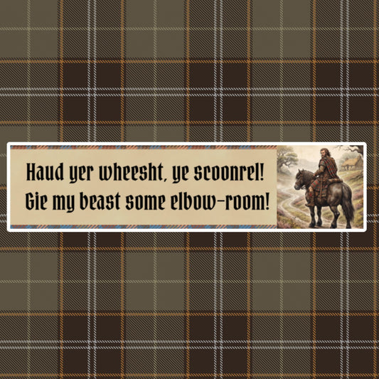 Funny Scottish Highlander Bubble-free Bumper Sticker (15″×3.75″)