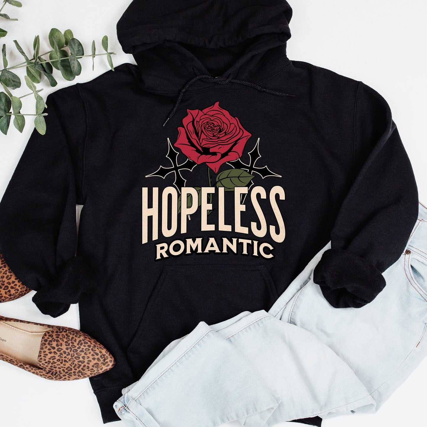 Hopeless Romantic Hoodie, Valentine's Day Gift, Gift for Her, Vintage Love Sweatshirt