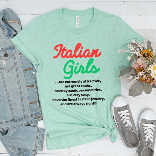 Funny Italian Girls Description T-Shirt