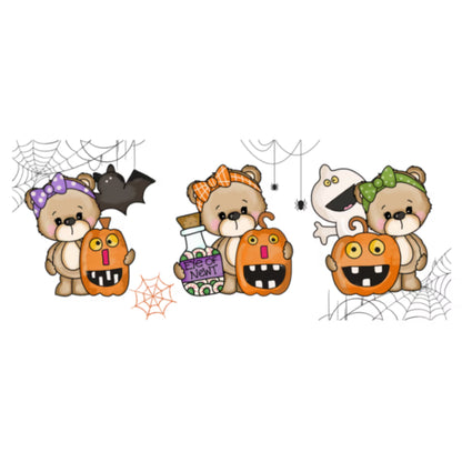 Adorable Halloween Mug with Bears, Bats & Pumpkins