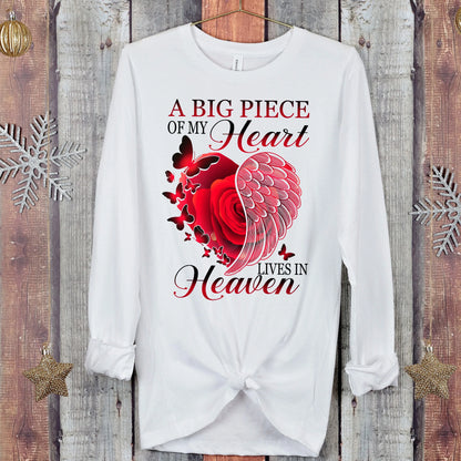 A Big Piece of My Heart Lives in Heaven Unisex Long Sleeve Tee