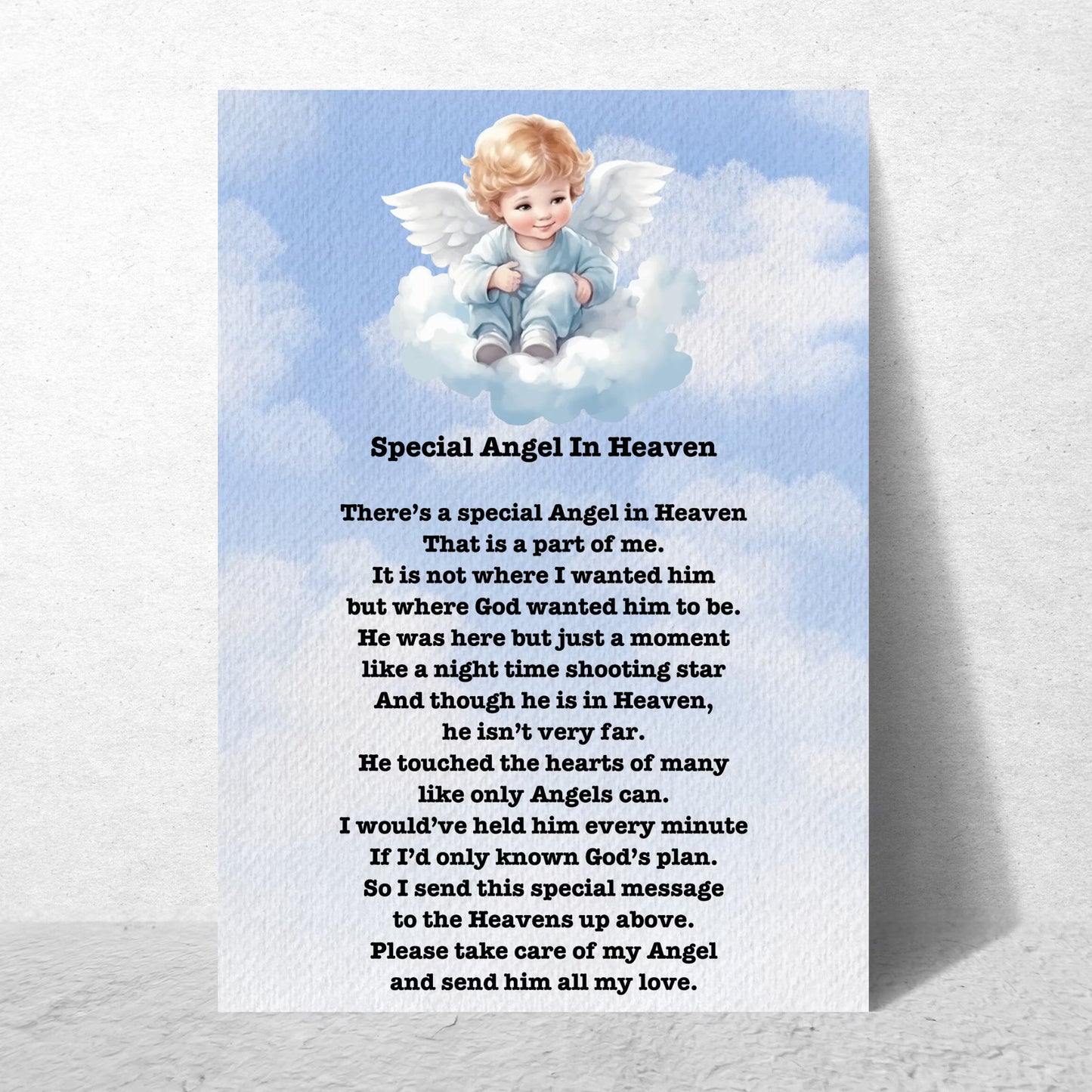 Special Angel in Heaven Poem Poster (UNFRAMED)