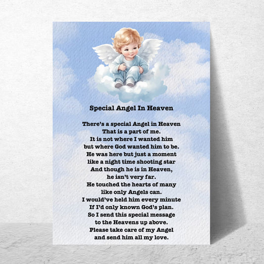 Special Angel in Heaven Poem Poster (UNFRAMED)