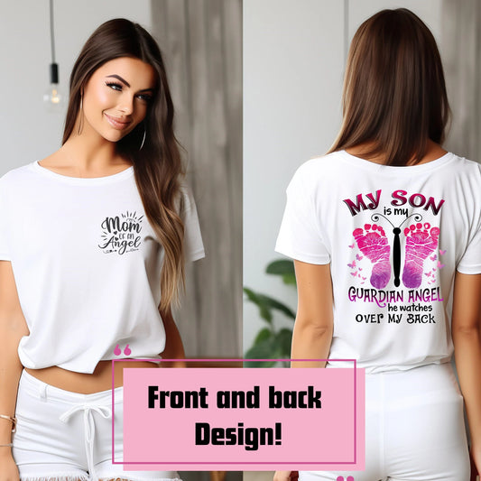 Mom of an Angel T-Shirt (Front and Back Design)
