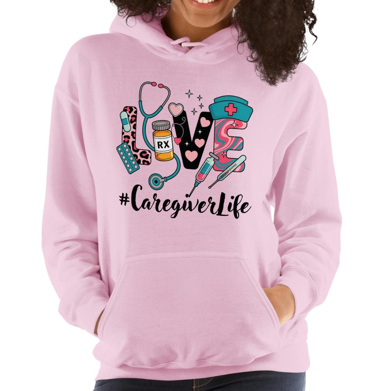 Caregiver Life LOVE Valentine's Day Unisex Hoodie