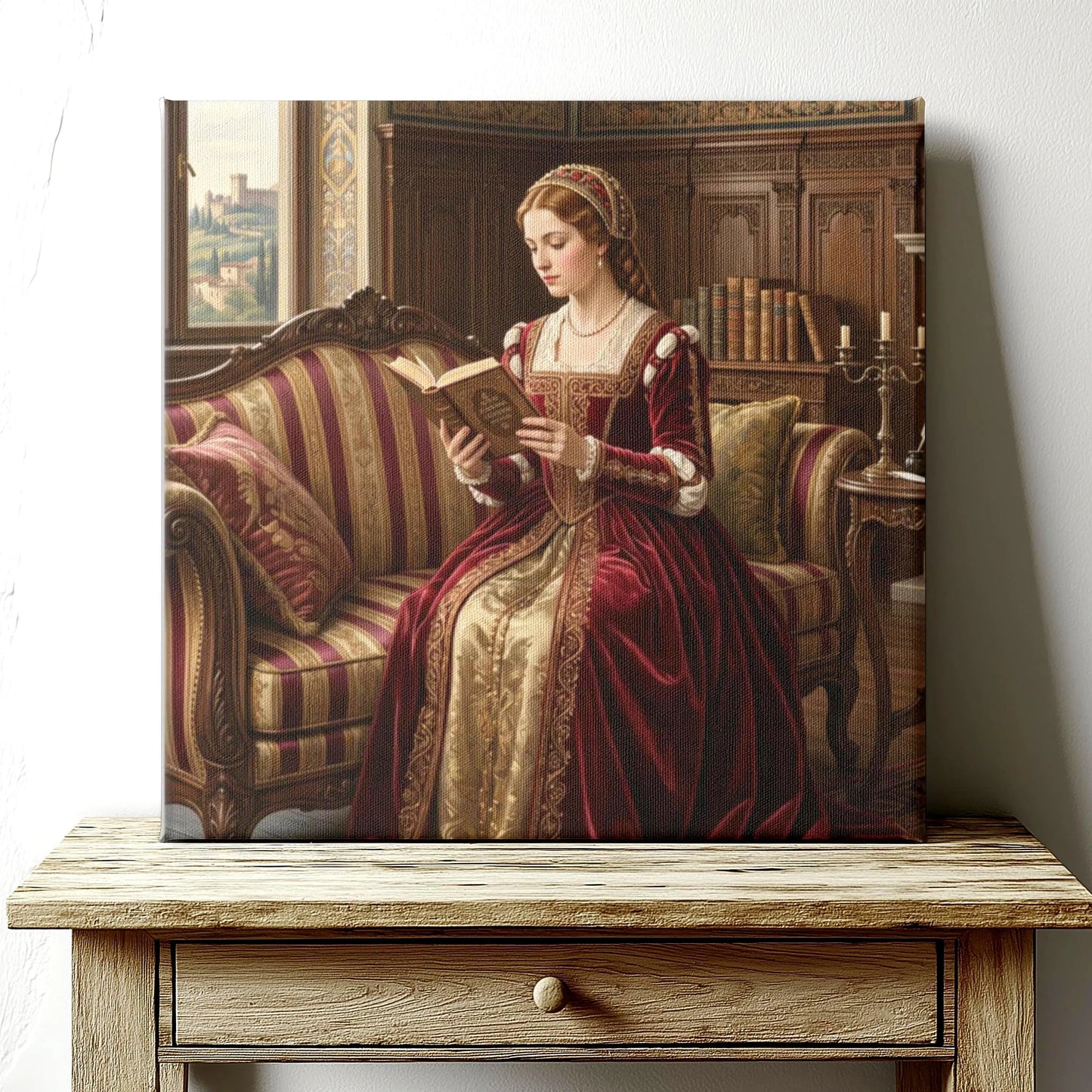 Renaissance Woman Reading Canvas