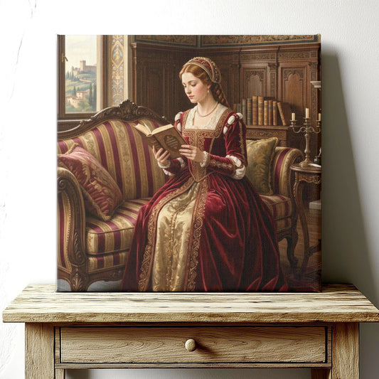 Renaissance Woman Reading Canvas