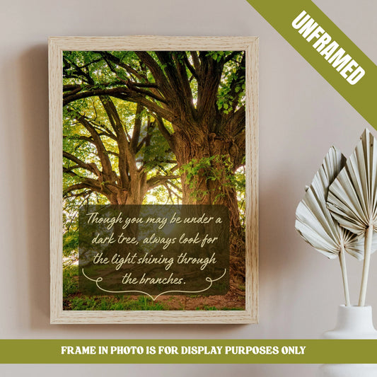 ‘Look for the Light’ Positive Office, Bedroom & Living Room Decor Poster UNFRAMED