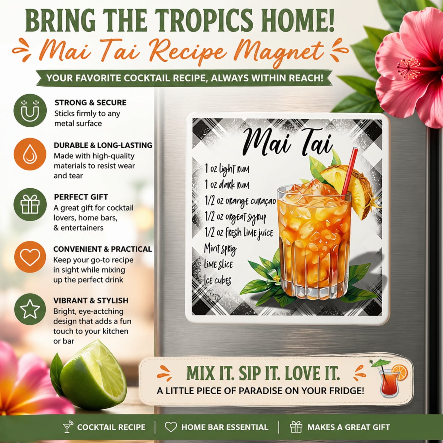 Mai Tai Recipe Magnet