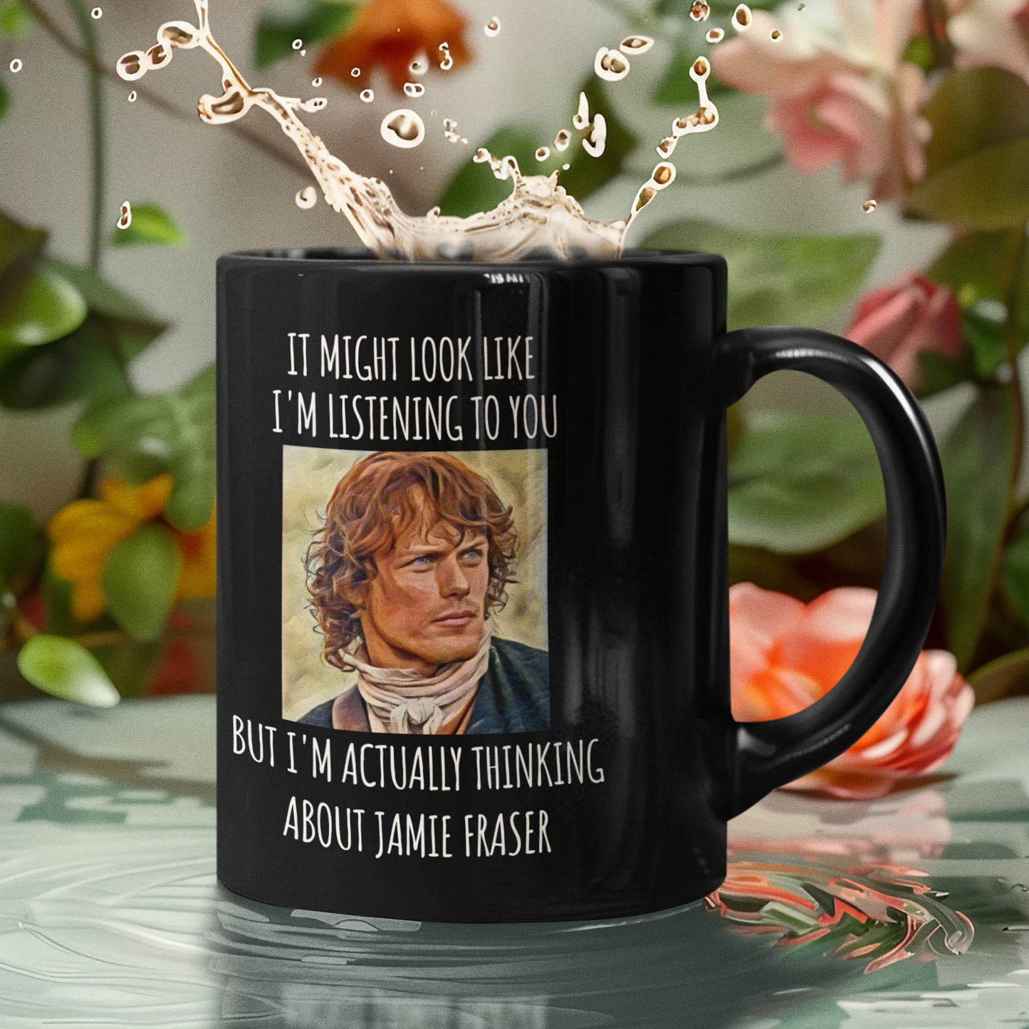 Funny Jamie Fraser Black Glossy Mug