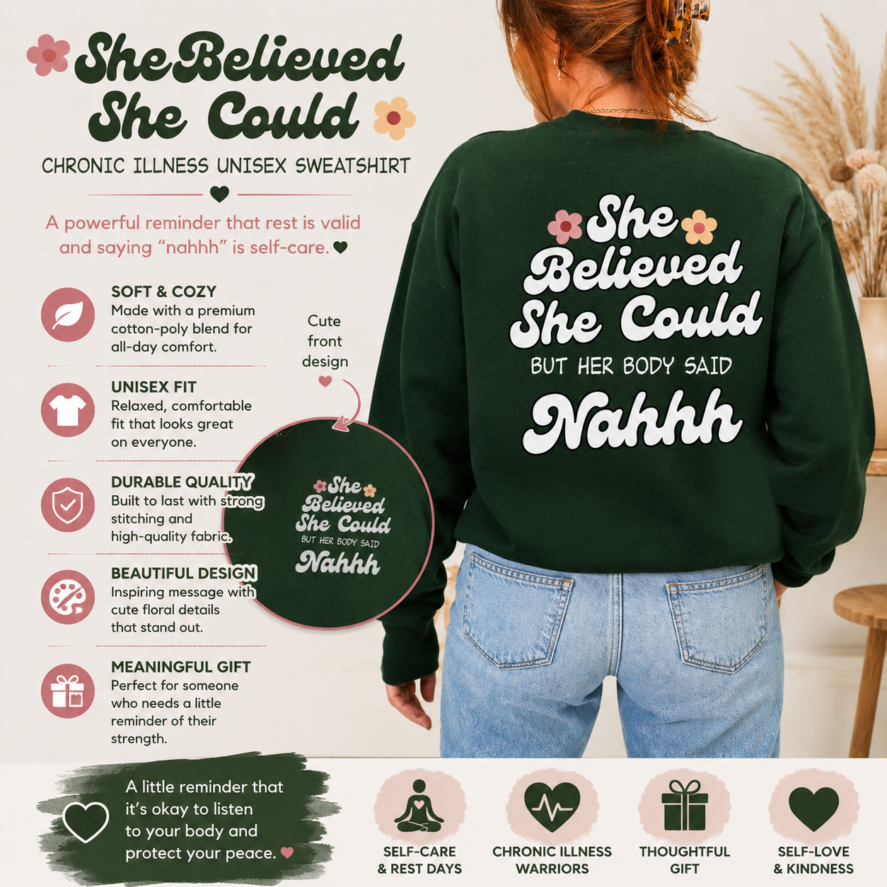 She Believed She Could Chronic Illness Unisex Sweatshirt