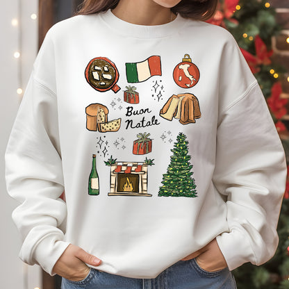 "Buon Natale" Italian Family Christmas Doodles Sweatshirt