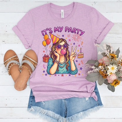 It's My Party Birthday Bubblegum Blowing Queen T-Shirt