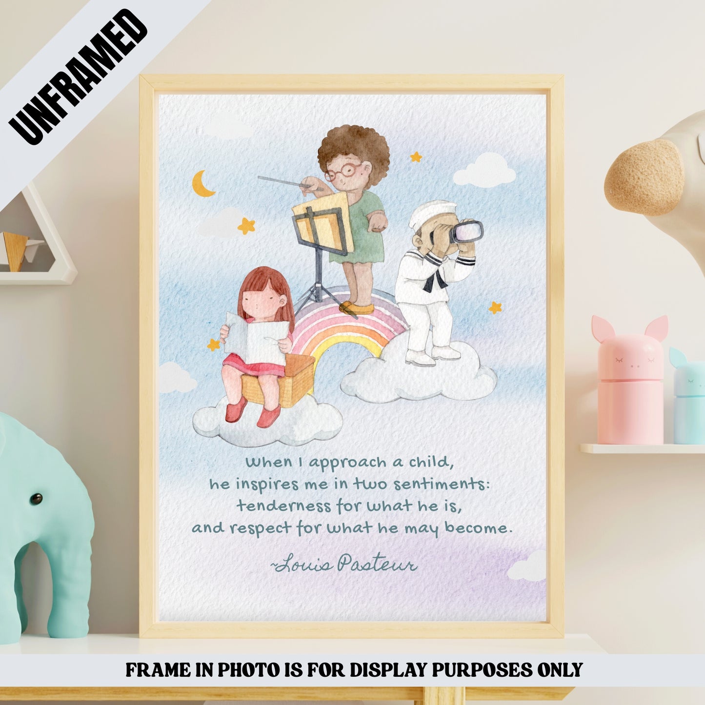 Children’s Inspirational Poster with Louis Pasteur Quote