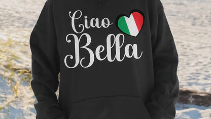 Ciao Bella Italy Flag Heart Unisex Hoodie