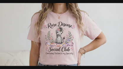 Rare Disease Social Club Funny Zebra Tee, Confusing Doctors Is My Specialty Chronic Illness Warrior T-Shirt