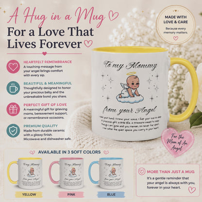 Mom Of An Angel Infant Loss Memorial Mug with Color Inside